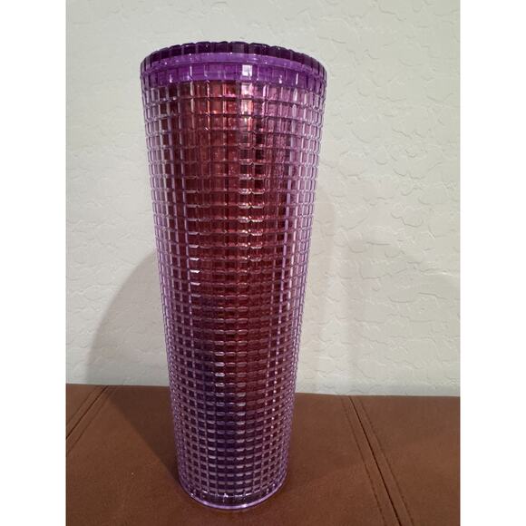 Starbucks Summer 2021 Pink Purple Ombre 24oz Grid Cold Cup Tumbler - No Straw - Picture 2 of 5